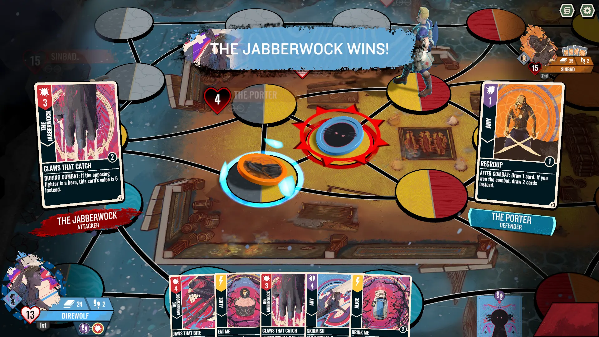 The Jabberwock defeats Sinbad